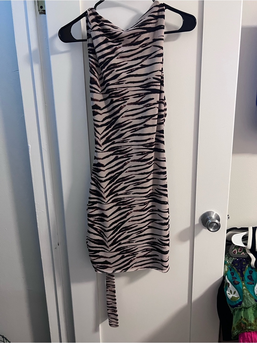 Zara Zebra-Print Sleeveless Dress - Beige & Black - Picture 2 of 3